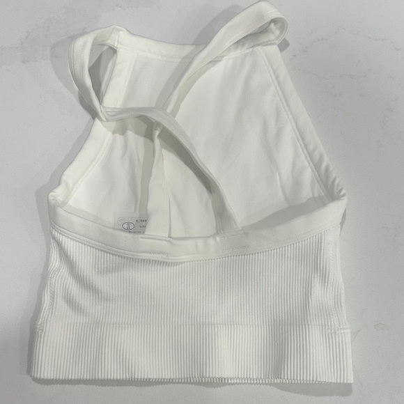 White Ribbed Crop Top - Picture 2 of 2